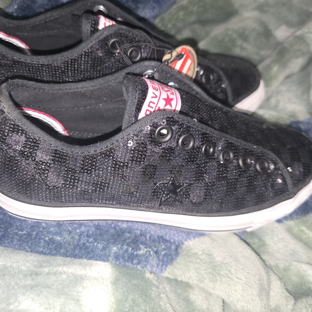 Converse Women's Black Sequin Sneakers